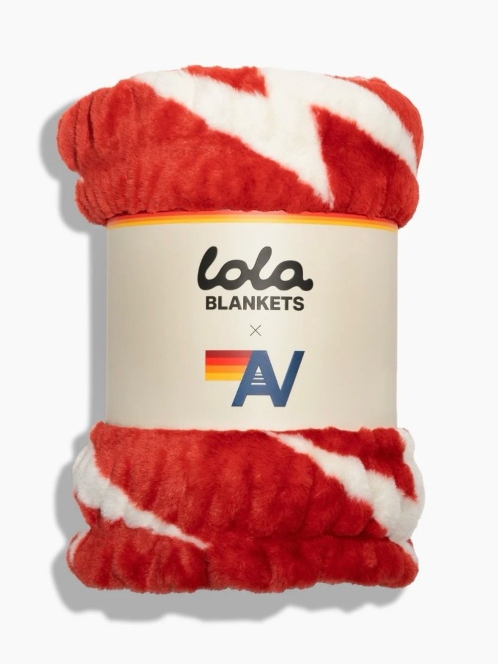 Aviator Nation x Lola Limited Edition Red & White Bolt Plush Throw Blanket
